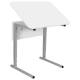 Стол-парта 1-местный, регулируемый угол, СУТ.54-01, 600х500х640-780 мм, рост 4-6, серый каркас, ЛДСП белая. Фото товара с разных ракурсов.