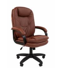 Кресло руководителя Chairman 668LT Россия черный пластик, экопремиум коричневый N