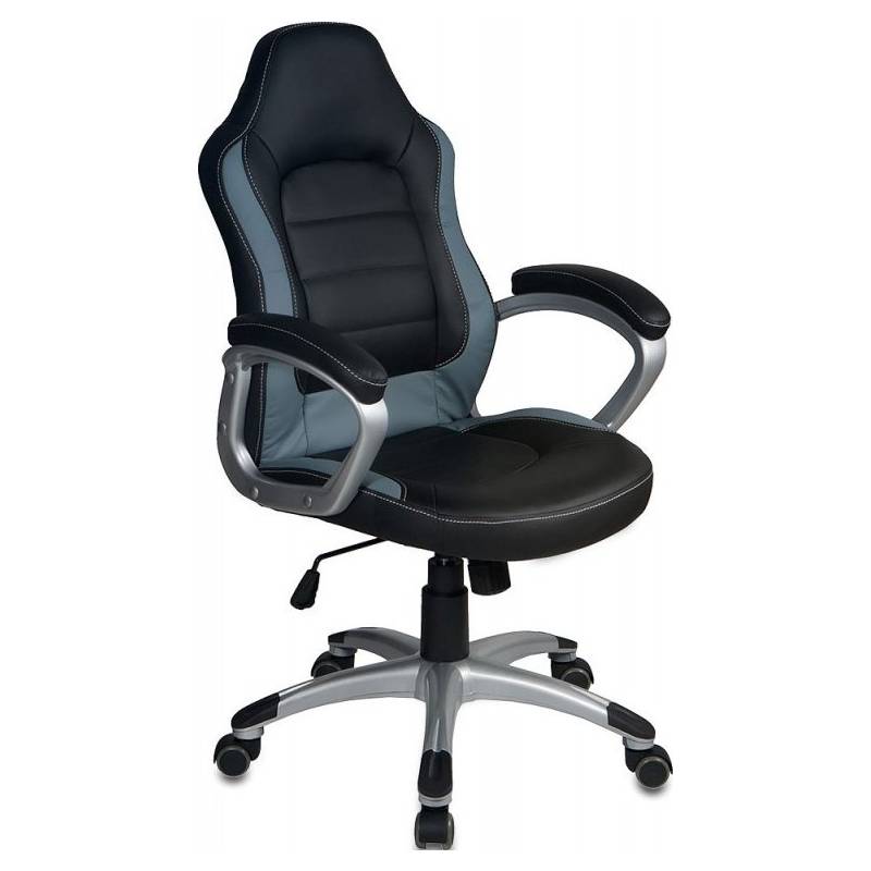 Игровое кресло CH-825S черная экокожа с серыми вставками главное фото